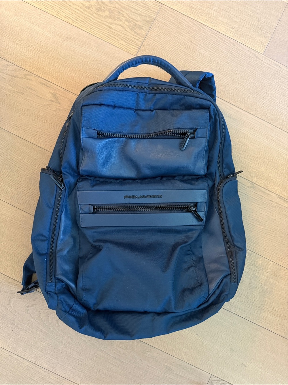 Blue Men's piquadro Backpack from Italy with laptop space